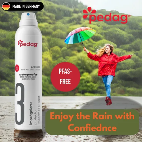 Vista 9 de Pedag Impermeabilizador sin PFAS Fabricado en Alemania De alta resistencia, resistente al agua y repelente de manchas Protector de aerosol