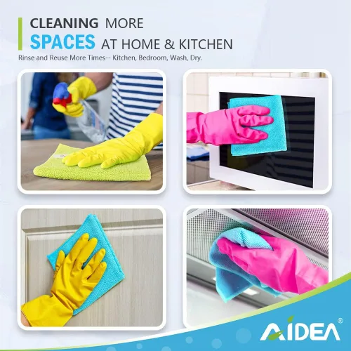 Vista 8 de AIDEA Paquete de 8 paños de limpieza de microfibra, toallas de microfibra suave para automóviles, trapos de limpieza absorbentes, sin pelusas, sin