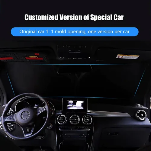 Vista 5 de LUKBUT Parasol para parabrisas de automóvil, compatible con Volkswagen VW Jetta A5 Bora 2005-2010, parasol plegable para parabrisas de automóvil