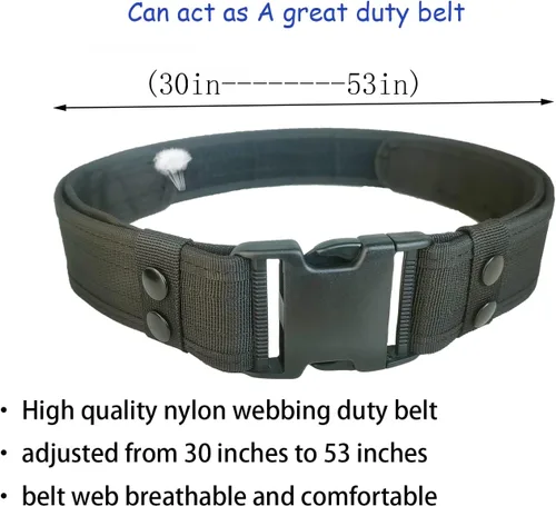 Vista 3 de Cinturón Utilitario Táctico, Equipo Modular de Seguridad para Policía, Guardia Militar Versátil, Cinturón Moldeado para Servicio de Deber