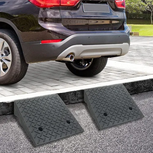 Vista 6 de Rampas de plástico ligeras y portátiles, 2 piezas, rampa de umbral de plástico resistente para entrada, muelle de carga, acera, automóvil, scooter