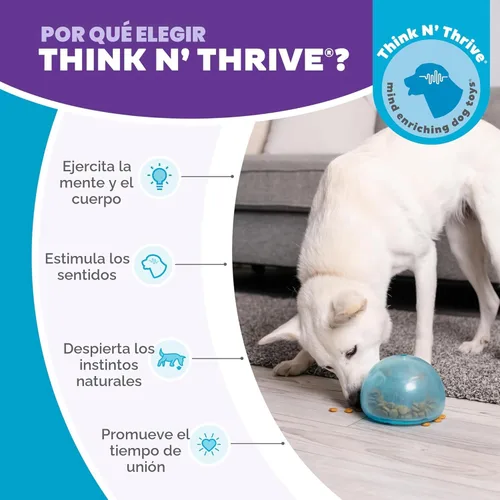 Vista 7 de Planet Dog Orbee-Tuff Snoop - Juguete interactivo dispensador de premios para perros, grande, azul