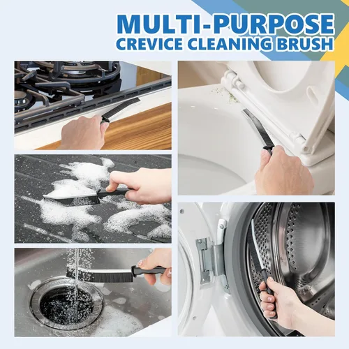 Vista 4 de Cepillo de limpieza de hendiduras, paquete de 5, cepillo de limpieza de hendiduras de cerdas duras, cepillo limpiador de ducha, cepillo de limpieza