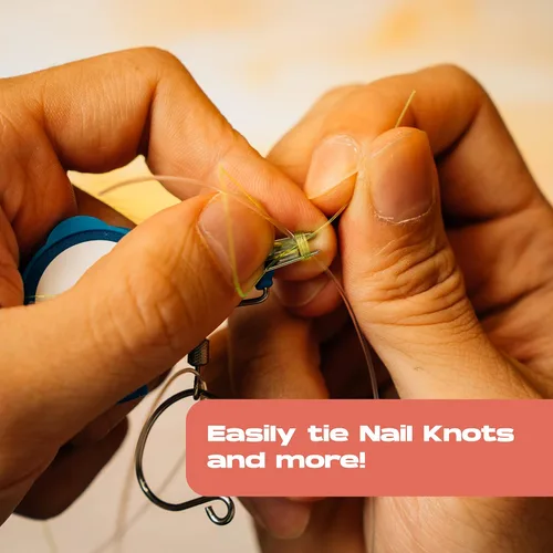 Vista 6 de HOOK-EZE Herramienta para atar nudos de pesca Protege de los anzuelos de pescado Ata nudos de pesca fácilmente Gadgets geniales para Naranja