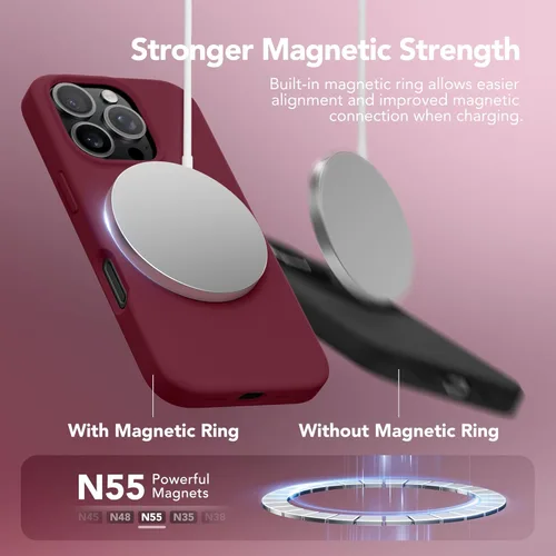 Vista 805 de GONEZ Funda magnética para iPhone 14, compatible con Magsafe, con protector de pantalla + protector de cámara, forro de microfibra antiarañazos
