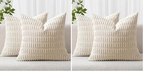 Vista 69 de MIULEE - Juego de 2 fundas decorativas para cojines, de pana suave y con moderno estilo campestre bohemio a rayas, decoración de primavera