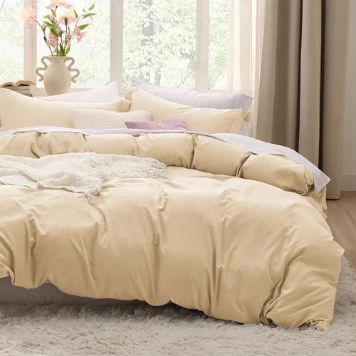 Vista 30 de Bedsure Funda de edredón blanca de tamaño matrimonial, suave, prelavado, 3 piezas, 1 funda de edredón de 80 x 90 pulgadas con cierre de cremallera