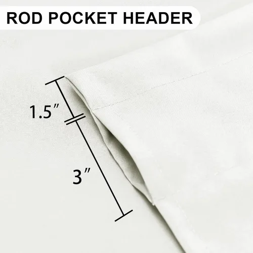 Vista 4 de DWCN Cenefa para ventanas, cenefa de cortina de cocina, cenefa corta sólida, con bolsillo para barra, cortinas para ventana de baño/sótano, 1 panel