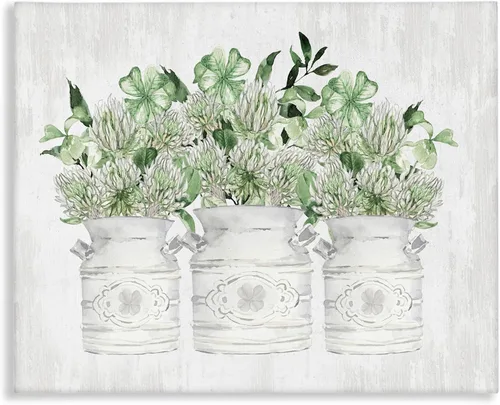 Vista 16 de Stupell Industries Pintura de tarro de vidrio con ramos florales antiguos, 16 x 20, lienzo