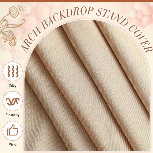 Vista 20 de VitalCozy Juego de 3 Cubiertas para Arco de Boda de 4/5/6 pies, Cubierta de Telón de Fondo de Arco de Tela de Doble Cara de Spandex Ajustado