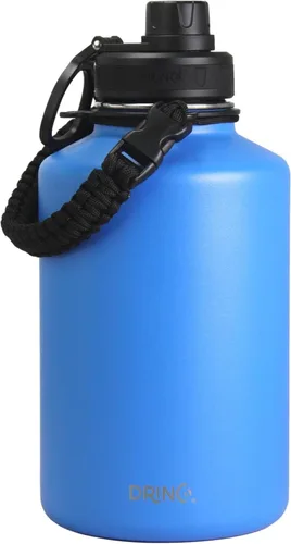 Vista 29 de DRINCO Botella de agua de acero inoxidable con tapa de boquilla aislada al vacío, doble pared botella de agua de boca ancha