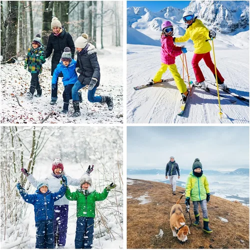 Vista 12 de Chaqueta de esquí impermeable para niñas, chaqueta de snowboard para exteriores, resistente al viento, con forro polar, abrigo de nieve cálido