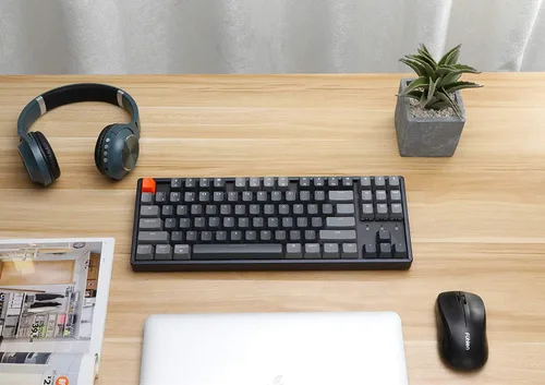 Vista 4 de Keychron K8 Tenkeyless Teclado mecánico inalámbrico para Mac, Bluetooth RGB retroiluminación multitarea tipo C con cable TKL Gaming Keyboard