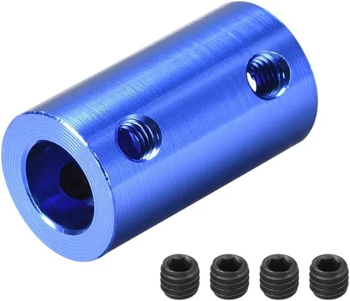 Vista 6 de uxcell Tornillo de acoplamiento rígido de 0.118 in a 0.197 in de diámetro interno L25XD14 aleación de aluminio, conector de acoplador de eje