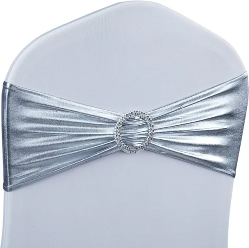 Vista 15 de Babenest Fajas de elastano con lazos para silla, 30 piezas, banda elástica premium para cubrir sillas con hebilla deslizante, lazos elásticos