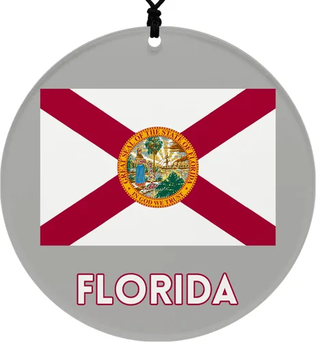 Vista 19 de Missouri Christmas Ornament - Festive Design Featuring State Flag - 2026 Hanging Acrylic Disc Decoration for Tree - Unique and Home Decor