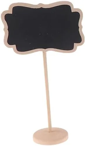 Vista 10 de Mini pizarra de tiza 3 piezas carteles colgantes tarjeta de tablero de mensajes con soporte para letreros de comida menú de números de mesa