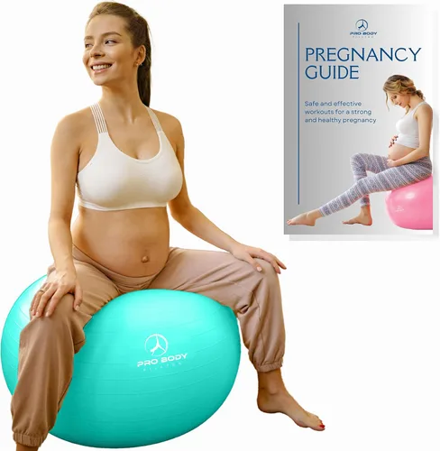 Vista 11 de ProBody Pilates Pregnancy Ball - Yoga Ball for Pregnancy with Book, Prenatal, Labor & Postnatal Maternity Exercise