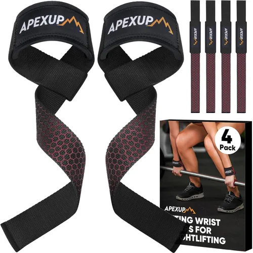 Vista 11 de APEXUP Correas de Levantamiento de Pesas para Peso Muerto, Correas de Muñeca para Gimnasio, Correa de Peso Muerto, Correa Antideslizante de Silicona