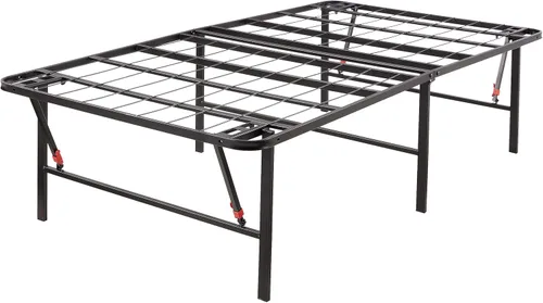 Vista 11 de Amazon Basics Base de cama con almacenamiento, plataforma de metal plegable, acero resistente, no necesita somier, 14 pulgadas de alto, instalación
