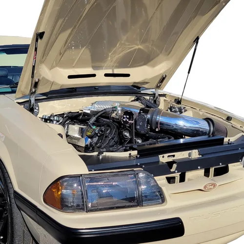 Vista 2 de Redline Tuning 21-11012-02 - Sistema de capucha QuickLIFT Plus compatible con Ford Mustang y Mercury Capri 1979-1998 (todos los componentes negros)