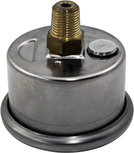 Vista 5 de VMS Racing Medidor de presión de combustible relleno de líquido de 0-100 PSI con kit de adaptadores en números plateados de cara azul compatible