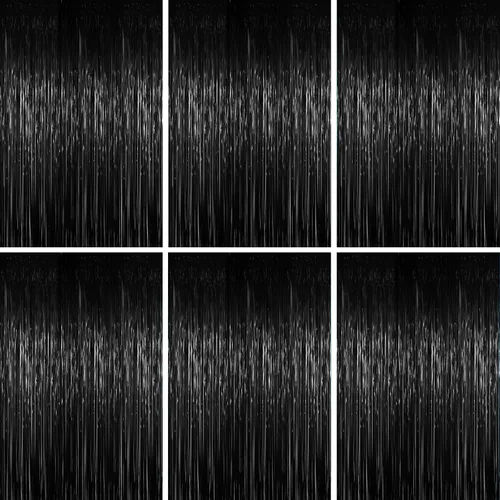 Vista 29 de Voircoloria - Cortinas de 3.3 x 6.6 pies con flecos de papel de aluminio, decoraciones de fiesta con serpentinas, telón de fondo con flecos