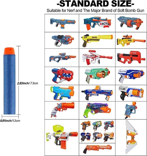 Vista 3 de Balas de Dardos Compatibles con Nerf N Strike Blaster, Compatibles con Todos los Lanzadores de la Serie Elite 2.0 Azul (100 Azul)
