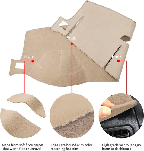 Vista 4 de Cubierta de Tablero Alfombrilla Compatible con Chevy Chevrolet Tahoe Suburban 2007-2014, Chevy Avalanche Silverado 1500 2500 3500 LTZ/GMC Sierra SLT