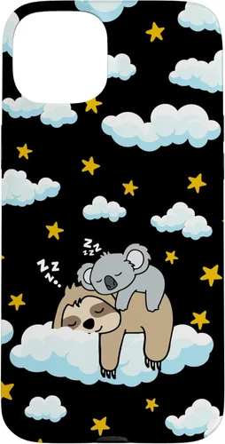 Vista 9 de Funny Sleeping Sloth with Baby Koala Mama Bear Napping Gift Case for iPhone 17