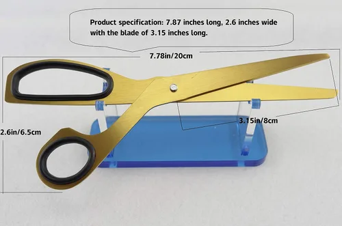 Vista 3 de Fengtaiyuan J01 Tijeras, 8in oro, acero inoxidable, oficinas, hogares, bricolaje, bordado, confección (J01)