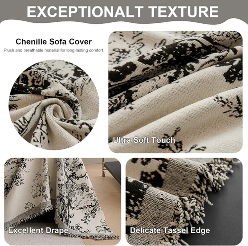 Vista 390 de VClife - Funda para sofá de 3 plazas o en forma de L, antideslizante, lavable, apta para perros, suave, protectora, que no se frisa, negro, 71 x 134