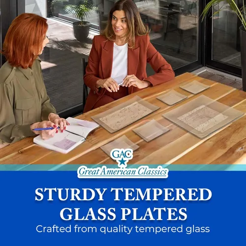 Vista 7 de Platos de postre de vidrio templado, elegantes platos cuadrados de 6 pulgadas, platos modernos para aperitivos, ensaladas y dulces, duraderos, aptos