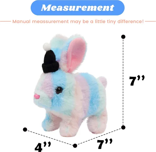 Vista 230 de Hopearl - Juguete de peluche electrónico interactivo de conejo con orejas LED, sonidos y movimientos; camina, se menea e ilumina las orejas, mueve