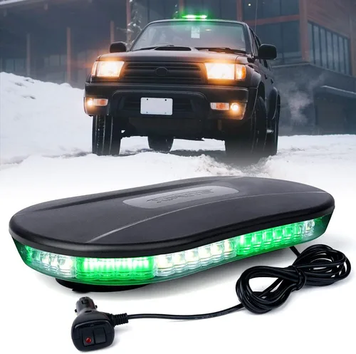 Vista 10 de Xprite - Barra de luces estroboscópicas LED COB de techo, luz de advertencia y precaución para quitanieves con 19 patrones de parpadeo con base