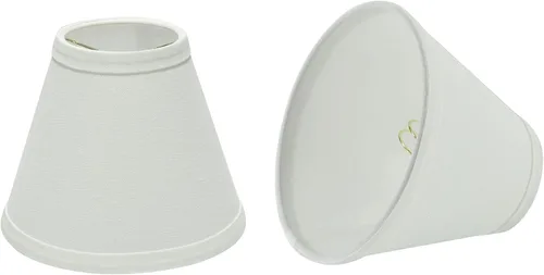 Vista 20 de Aspen Creative 51018-9, pantalla de araña de transición con clip imperio, tela texturizada de lino beige, parte superior de 3 pulgadas x 6 pulgadas