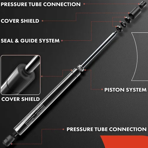 Vista 5 de A-Premium Soporte de elevación de capó delantero compatible con modelos BMW seleccionados - Serie E39: 525i 530i 2001-2003, 528i 1997-2000, 540i