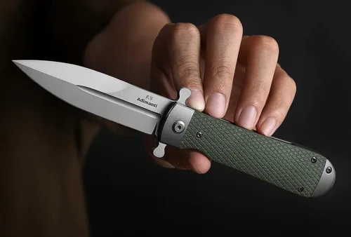 Vista 7 de Firebird GANZO Adimanti Samson-BL - Navaja de bolsillo plegable, hoja de acero D2, mango ergonómico G10 antideslizante con clip, equipo de caza, Azul