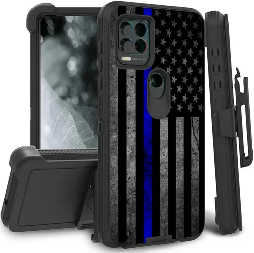 Vista 80 de Funda para Motorola Edge 2021 / Moto Edge 5G UW, protección resistente de 3 capas híbridas a prueba de golpes con funda de clip para cinturón