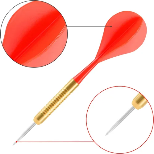 Vista 3 de Accmor 18 Pack Steel Tip Darts, 16 Grams Metal Tip Dart Set, Darts Metal Tip Set, Metal Darts for Dartboard