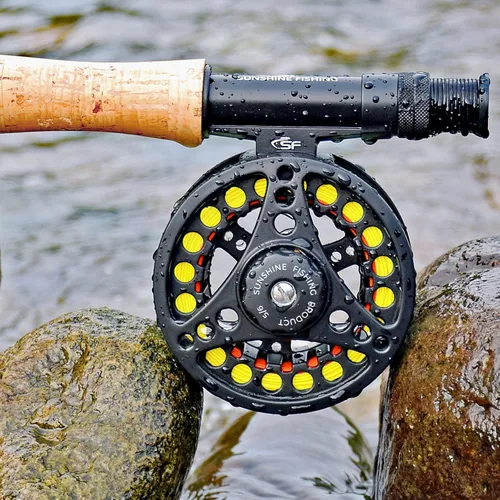 Vista 6 de SF SF-001 Carrete de pesca con mosca de arbor grande con cuerpo de aleación de aluminio 3/4wt 5/6wt 7/8wt Carrete de pesca con mosca precargado