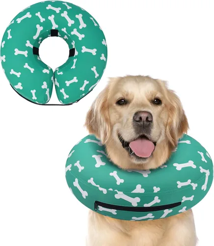 Vista 55 de Supet Collar inflable de cono para perro alternativo después de la cirugía, collar de dona para recuperación de cuello de perro, cono suave