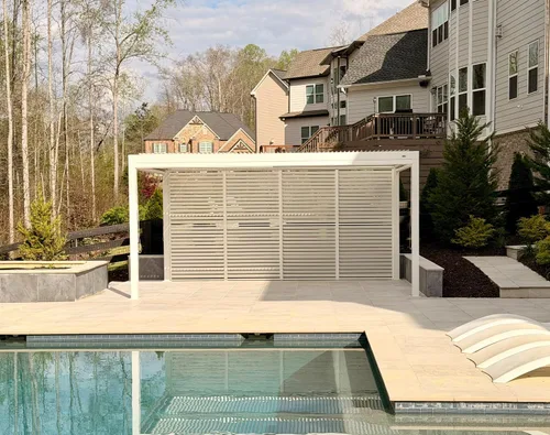 Vista 34 de PURPLE LEAF - Pérgola al aire libre con listones 10 x 12 pies de aluminio blanco con toldo rígido moderno y ajustable para patio, jardín