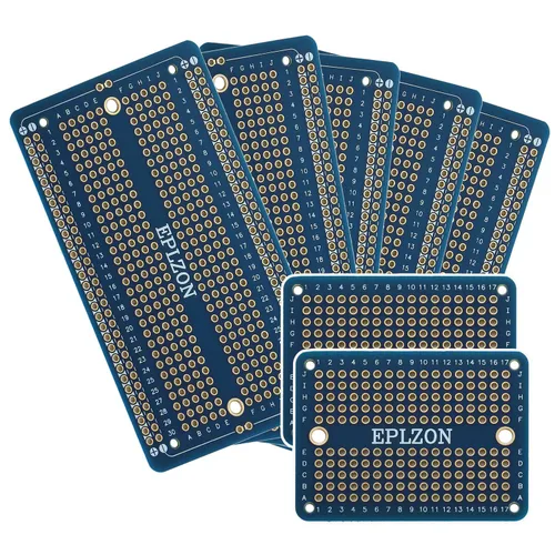 Vista 11 de Tablero de pan soldable PCB Placa de circuito impreso chapada en oro para proyectos electrónicos de bricolaje Aplicable a proyectos de soldadura