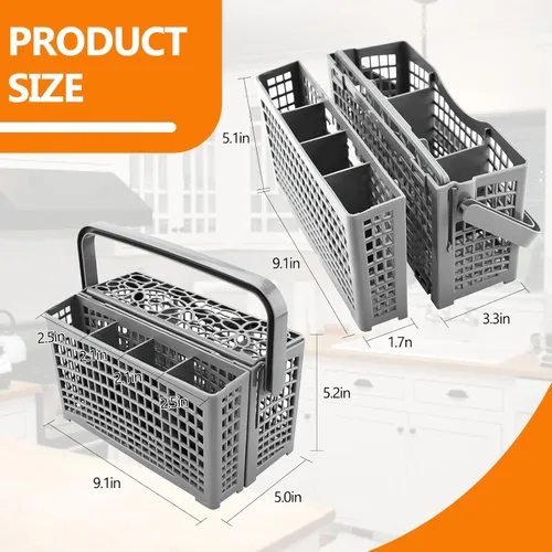 Vista 3 de Cenipar Cesta Universal para Cubiertos de Lavavajillas 2 en 1 Cesta para Utensilios Compatible con Lavavajillas Bosch Maytag Kenmore Whirlpool
