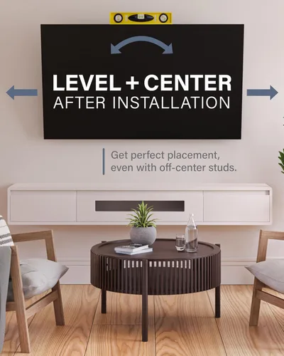 Vista 8 de SANUS Soporte de pared inclinable para TVs de 46" - 90" o 150 libras - Soporte de inclinación premium con ajuste universal - Extensión suave de 5.7