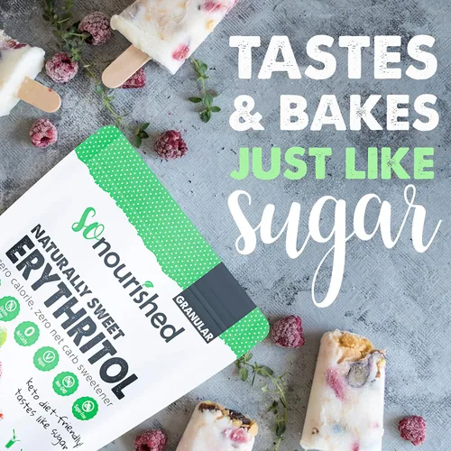 Vista 4 de Edulcorante de eritritol granular - Sustituto de azúcar 11, Keto - 0 calorías, 0 carbohidratos netos, sin OMG (2.5 libras 40 onzas)