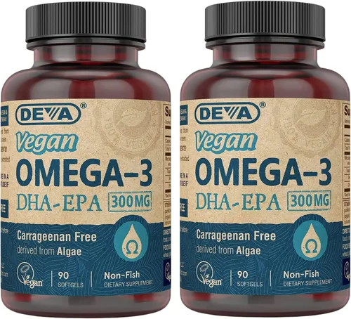 Vista 11 de DEVA Vegano Omega-3 DHA-EPA 300 mg - Sin carragenina, aceite de pescado derivado de algas, sin OMG, 90 cápsulas blandas sin gelatina
