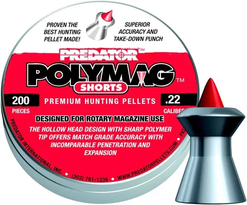 Vista 3 de Polymag - Pellets de pistola de aire calibre .22, GTO sin plomo, 5.5G, 200