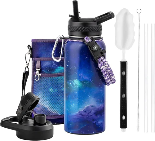 Vista 15 de RAYMYLO Botella de agua aislada de 20 onzas, de acero inoxidable al vacío de triple pared (fría durante 48 horas), a prueba de fugas y sin bisfenol